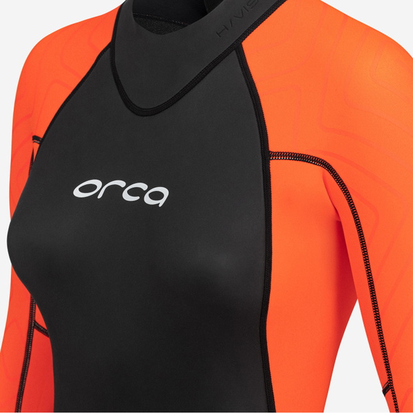 2026 Orca Frauen Vitalis Hi-Vis Rückenreißverschluss Open Water Swim Neoprenanzug NN674601 - Black
